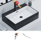 Rectangular Bathroom Sink Ceramic Modern Vessel Bathroom Sink with Faucet 24"L x 17"W x 6"H Black White Sink Clearhalo 'Bathroom Remodel & Bathroom Fixtures' 'Bathroom Sinks & Faucet Components' 'Bathroom Sinks' 'bathroom_sink' 'Home Improvement' 'home_improvement' 'home_improvement_bathroom_sink' 7037016