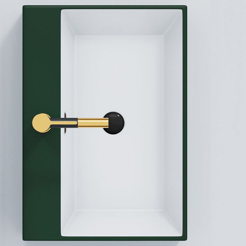 Rectangular Bathroom Sink Ceramic Modern Vessel Bathroom Sink with Faucet Clearhalo 'Bathroom Remodel & Bathroom Fixtures' 'Bathroom Sinks & Faucet Components' 'Bathroom Sinks' 'bathroom_sink' 'Home Improvement' 'home_improvement' 'home_improvement_bathroom_sink' 7037023