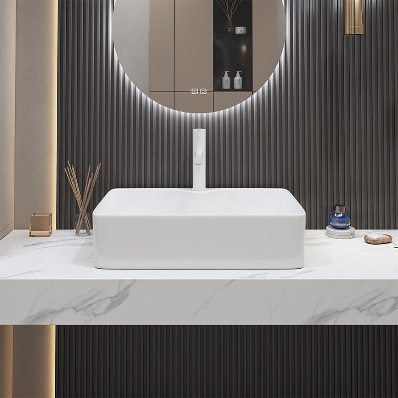 Fade Resistant Bath Sink White Rectangular Ceramic Faucet Vessel Bathroom Sink Clearhalo 'Bathroom Remodel & Bathroom Fixtures' 'Bathroom Sinks & Faucet Components' 'Bathroom Sinks' 'bathroom_sink' 'Home Improvement' 'home_improvement' 'home_improvement_bathroom_sink' 7037040