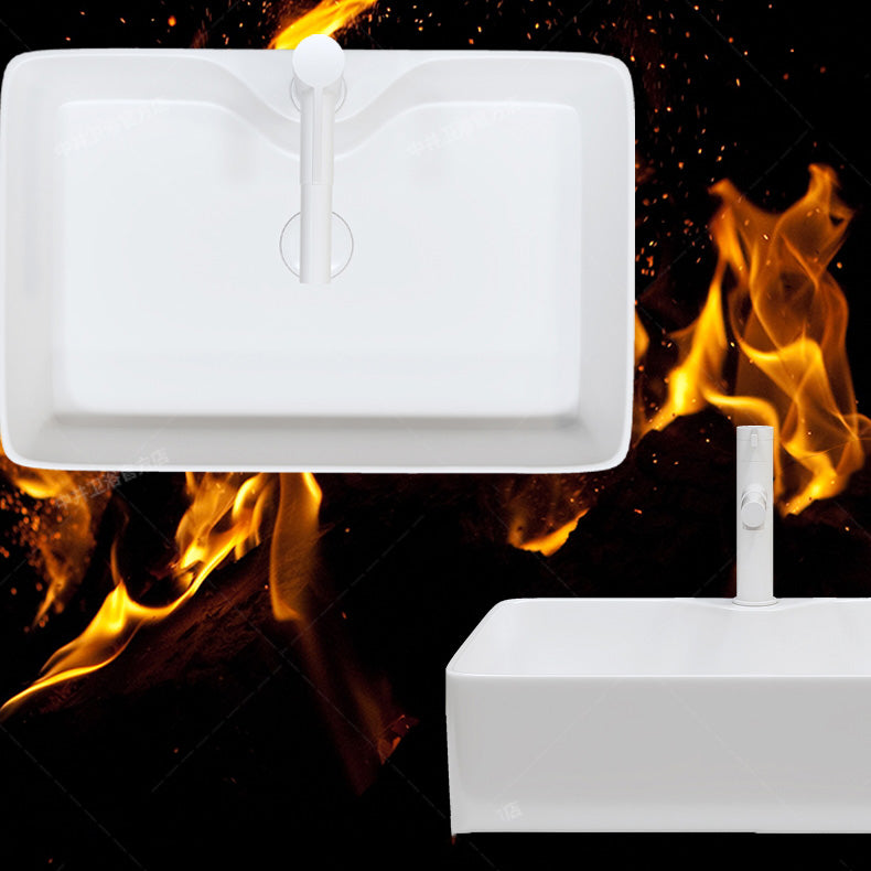 Fade Resistant Bath Sink White Rectangular Ceramic Faucet Vessel Bathroom Sink Clearhalo 'Bathroom Remodel & Bathroom Fixtures' 'Bathroom Sinks & Faucet Components' 'Bathroom Sinks' 'bathroom_sink' 'Home Improvement' 'home_improvement' 'home_improvement_bathroom_sink' 7037043