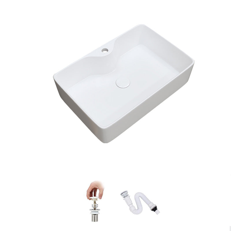 Fade Resistant Bath Sink White Rectangular Ceramic Faucet Vessel Bathroom Sink 23.6"L x 15.7"W x 5.9"H Sink Clearhalo 'Bathroom Remodel & Bathroom Fixtures' 'Bathroom Sinks & Faucet Components' 'Bathroom Sinks' 'bathroom_sink' 'Home Improvement' 'home_improvement' 'home_improvement_bathroom_sink' 7037048