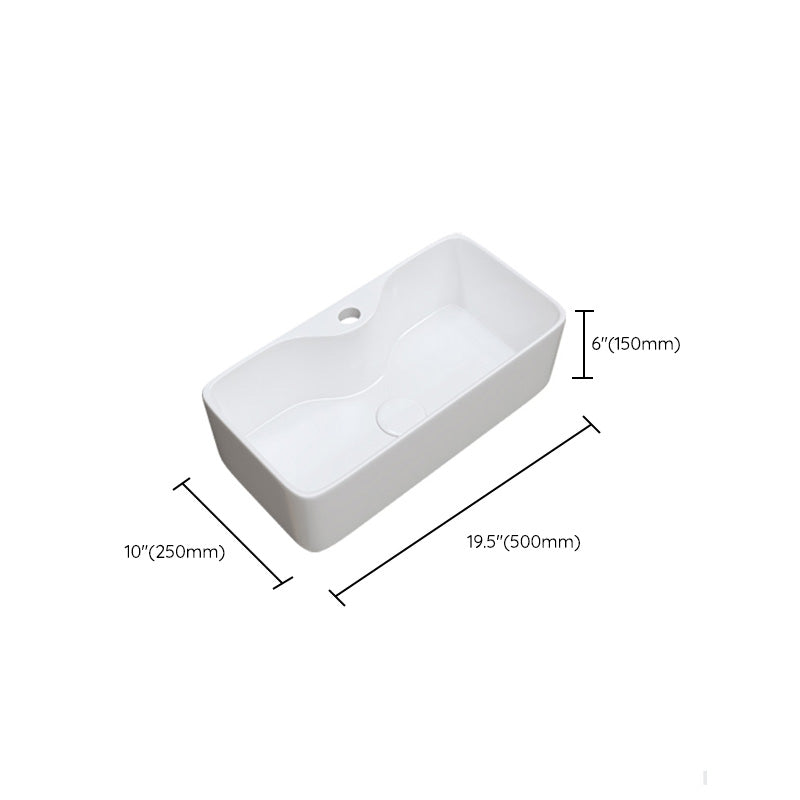 Fade Resistant Bath Sink White Rectangular Ceramic Faucet Vessel Bathroom Sink Clearhalo 'Bathroom Remodel & Bathroom Fixtures' 'Bathroom Sinks & Faucet Components' 'Bathroom Sinks' 'bathroom_sink' 'Home Improvement' 'home_improvement' 'home_improvement_bathroom_sink' 7037049