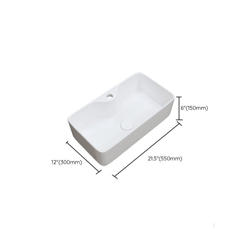 Fade Resistant Bath Sink White Rectangular Ceramic Faucet Vessel Bathroom Sink Clearhalo 'Bathroom Remodel & Bathroom Fixtures' 'Bathroom Sinks & Faucet Components' 'Bathroom Sinks' 'bathroom_sink' 'Home Improvement' 'home_improvement' 'home_improvement_bathroom_sink' 7037050