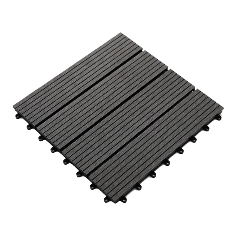 Striped Pattern Decking Tiles Interlocking Tile Kit Outdoor Patio Black Clearhalo 'Home Improvement' 'home_improvement' 'home_improvement_outdoor_deck_tiles_planks' 'Outdoor Deck Tiles & Planks' 'Outdoor Flooring & Tile' 'Outdoor Remodel' 'outdoor_deck_tiles_planks' 7037568
