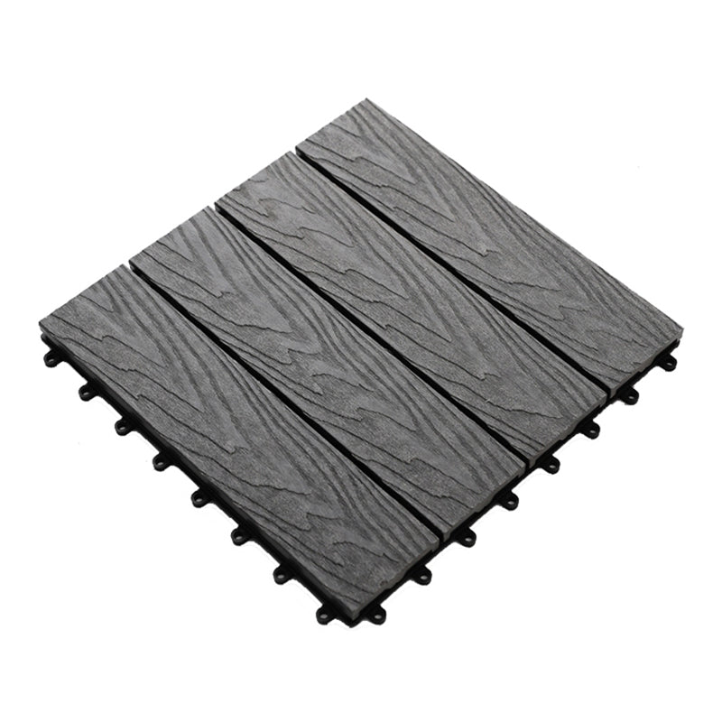 Striped Pattern Decking Tiles Interlocking Tile Kit Outdoor Patio Dark Gray Clearhalo 'Home Improvement' 'home_improvement' 'home_improvement_outdoor_deck_tiles_planks' 'Outdoor Deck Tiles & Planks' 'Outdoor Flooring & Tile' 'Outdoor Remodel' 'outdoor_deck_tiles_planks' 7037571