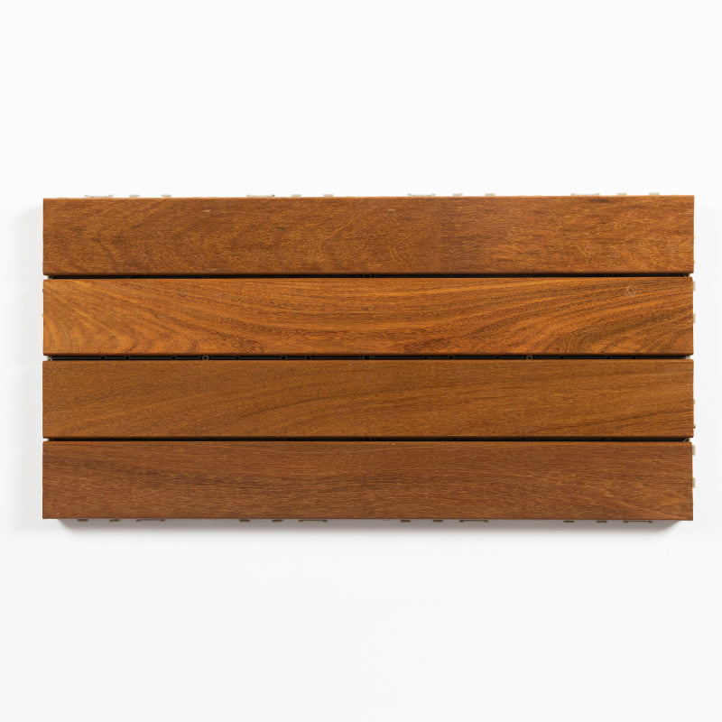 Striped Pattern Snapping Decking Tiles Composite Tile Kit Outdoor Patio 24"L x 12"W x 1"H Black Walnut Clearhalo 'Home Improvement' 'home_improvement' 'home_improvement_outdoor_deck_tiles_planks' 'Outdoor Deck Tiles & Planks' 'Outdoor Flooring & Tile' 'Outdoor Remodel' 'outdoor_deck_tiles_planks' 7037607