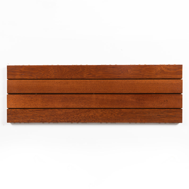 Striped Pattern Snapping Decking Tiles Composite Tile Kit Outdoor Patio 35"L x 12"W x 1"H Dark Wood Clearhalo 'Home Improvement' 'home_improvement' 'home_improvement_outdoor_deck_tiles_planks' 'Outdoor Deck Tiles & Planks' 'Outdoor Flooring & Tile' 'Outdoor Remodel' 'outdoor_deck_tiles_planks' 7037615