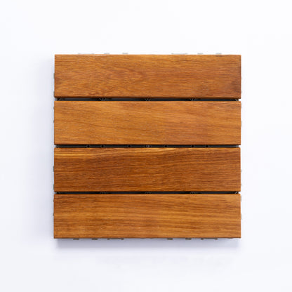 Striped Pattern Snapping Decking Tiles Composite Tile Kit Outdoor Patio 12"L x 12"W x 1"H Natural Clearhalo 'Home Improvement' 'home_improvement' 'home_improvement_outdoor_deck_tiles_planks' 'Outdoor Deck Tiles & Planks' 'Outdoor Flooring & Tile' 'Outdoor Remodel' 'outdoor_deck_tiles_planks' 7037620