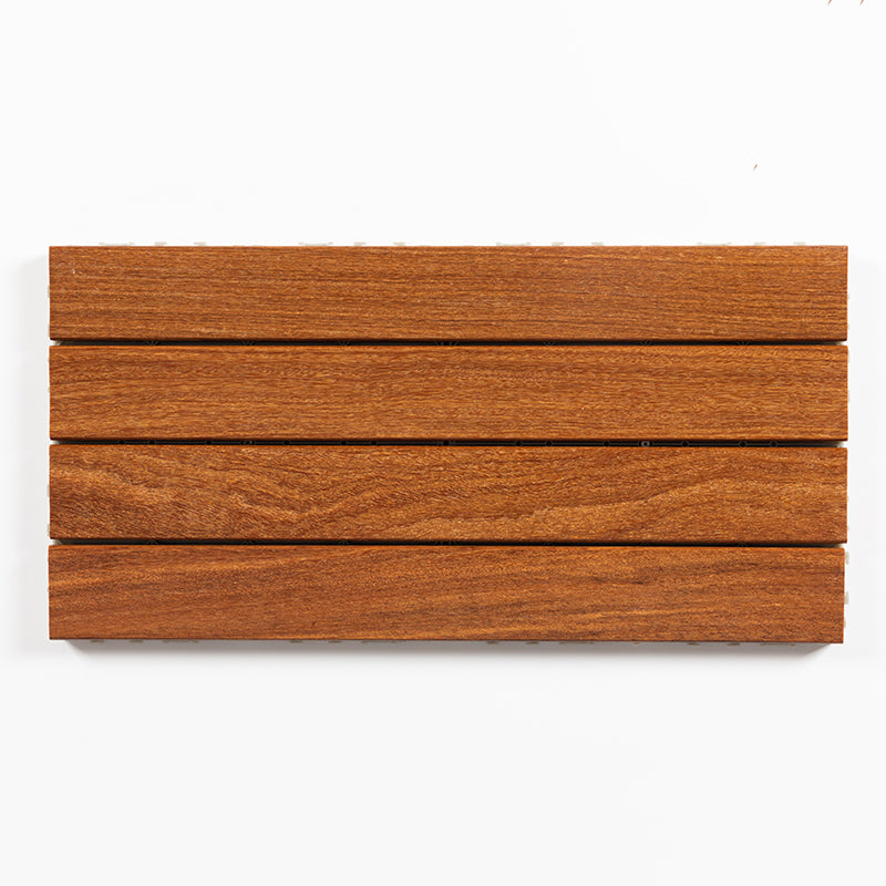 Striped Pattern Snapping Decking Tiles Composite Tile Kit Outdoor Patio 24"L x 12"W x 1"H Teak Clearhalo 'Home Improvement' 'home_improvement' 'home_improvement_outdoor_deck_tiles_planks' 'Outdoor Deck Tiles & Planks' 'Outdoor Flooring & Tile' 'Outdoor Remodel' 'outdoor_deck_tiles_planks' 7037627