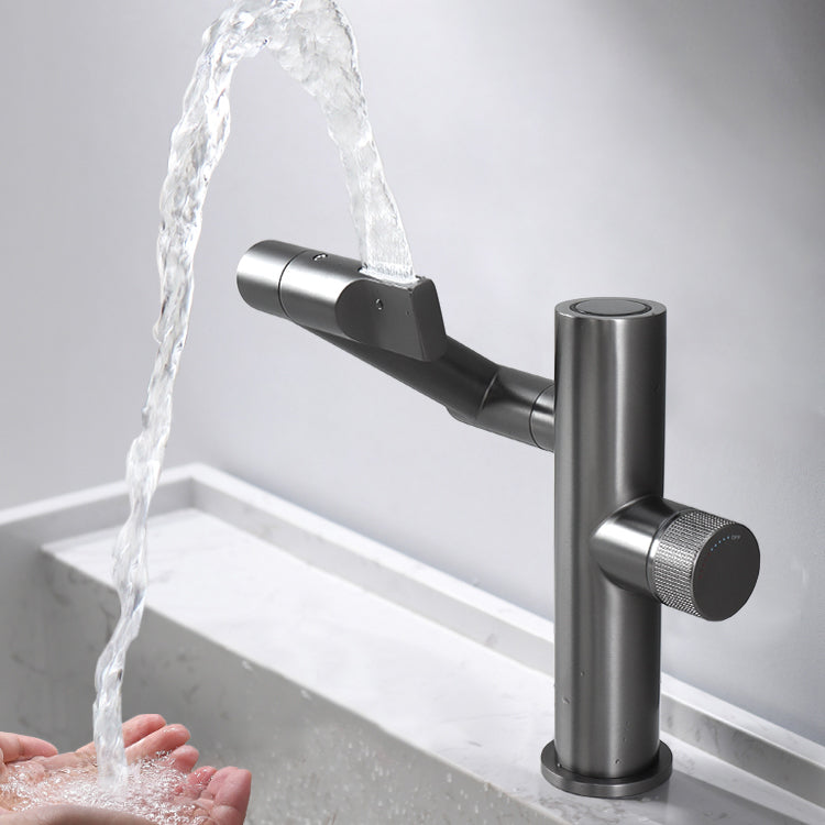 Modern Vessel Sink Faucet Solid Color Vessel Sink Bathroom Faucet Dark Gray Clearhalo 'Bathroom Remodel & Bathroom Fixtures' 'Bathroom Sink Faucets' 'Bathroom Sinks & Faucet Components' 'bathroom_sink_faucets' 'Home Improvement' 'home_improvement' 'home_improvement_bathroom_sink_faucets' 7037646