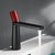 Contemporary Bathroom Sink Faucet Low Arc Single Handle Sink Faucet Black-Red 8.1" Clearhalo 'Bathroom Remodel & Bathroom Fixtures' 'Bathroom Sink Faucets' 'Bathroom Sinks & Faucet Components' 'bathroom_sink_faucets' 'Home Improvement' 'home_improvement' 'home_improvement_bathroom_sink_faucets' 7037692