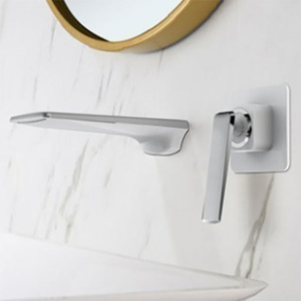 Waterfall Wall Mounted Bathroom Faucet Modern Lavatory Faucet Plata Moderno Clearhalo 'bathroom_sink_faucets' 'Conjunta de Baño y Conjunta de Grifo' 'Coronamiento de Baño y Dispositivo de Baño' 'Grifo del lavabo del baño' 'Hogar' 'home_improvement' 'home_improvement_bathroom_sink_faucets' 'Mejoras para el hogar' 7037712
