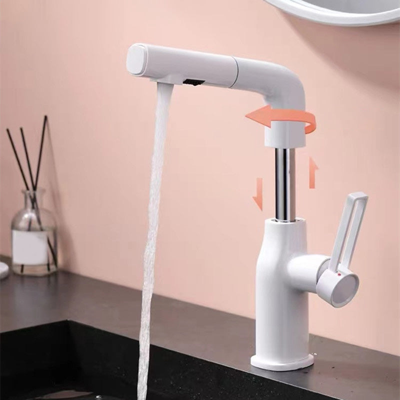 Modern Vessel Sink Bathroom Faucet Swivel Spout with Pull Out Sprayer Clearhalo 'Bathroom Remodel & Bathroom Fixtures' 'Bathroom Sink Faucets' 'Bathroom Sinks & Faucet Components' 'bathroom_sink_faucets' 'Home Improvement' 'home_improvement' 'home_improvement_bathroom_sink_faucets' 7037750