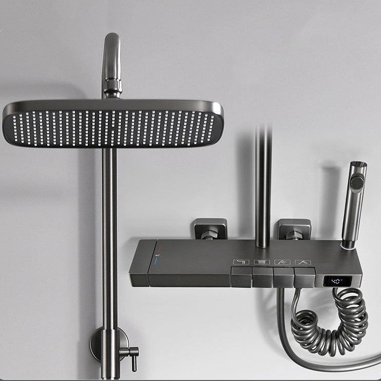 Modern Shower Trim Brass Thermostatic Wall Mounted Shower Head Combo Clearhalo 'Bathroom Remodel & Bathroom Fixtures' 'Home Improvement' 'home_improvement' 'home_improvement_shower_faucets' 'Shower Faucets & Systems' 'shower_faucets' 'Showers & Bathtubs Plumbing' 'Showers & Bathtubs' 7037830