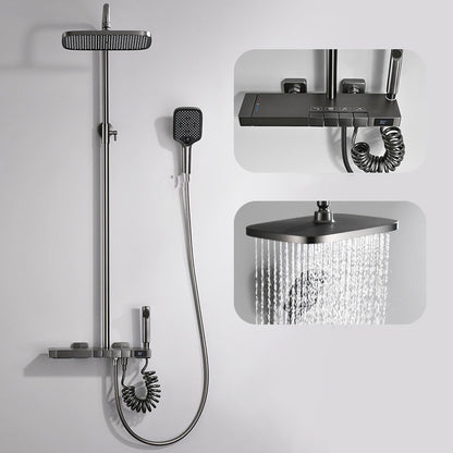 Modern Shower Trim Brass Thermostatic Wall Mounted Shower Head Combo Gun Grey Clearhalo 'Bathroom Remodel & Bathroom Fixtures' 'Home Improvement' 'home_improvement' 'home_improvement_shower_faucets' 'Shower Faucets & Systems' 'shower_faucets' 'Showers & Bathtubs Plumbing' 'Showers & Bathtubs' 7037832
