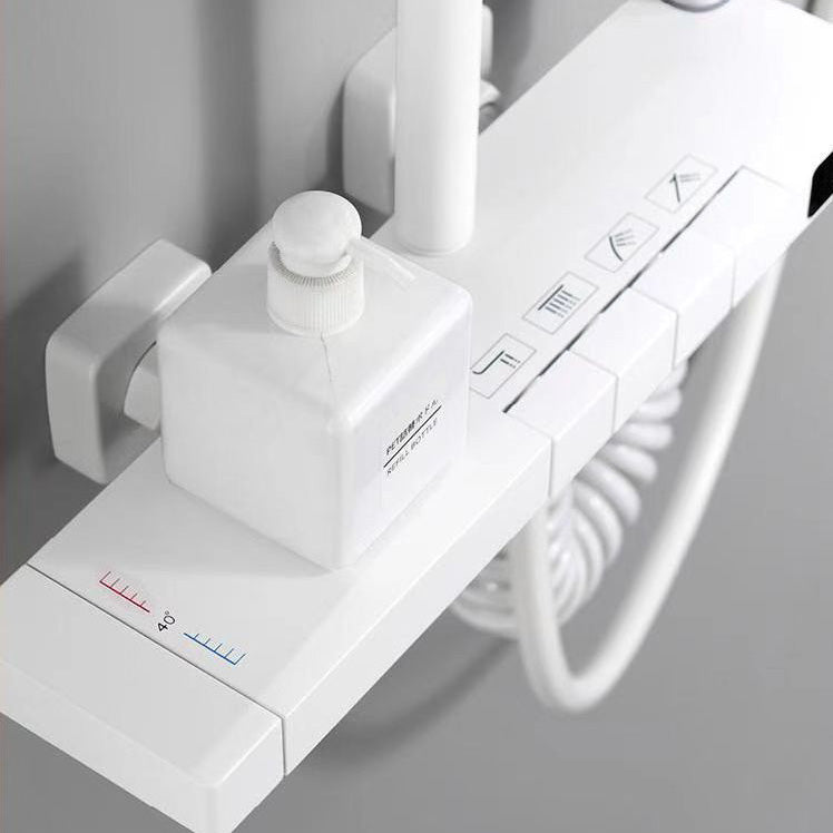 Modern Shower Trim Brass Thermostatic Wall Mounted Shower Head Combo Clearhalo 'Bathroom Remodel & Bathroom Fixtures' 'Home Improvement' 'home_improvement' 'home_improvement_shower_faucets' 'Shower Faucets & Systems' 'shower_faucets' 'Showers & Bathtubs Plumbing' 'Showers & Bathtubs' 7037838