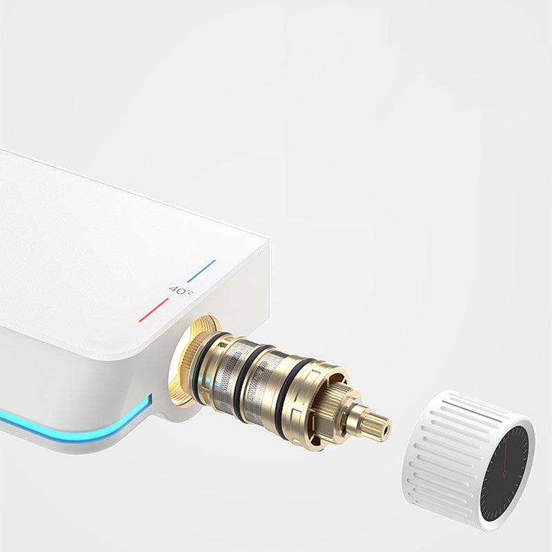 Modern Style Wall Mounted Shower Combo with Thermostatic Shower System Clearhalo 'Bathroom Remodel & Bathroom Fixtures' 'Home Improvement' 'home_improvement' 'home_improvement_shower_faucets' 'Shower Faucets & Systems' 'shower_faucets' 'Showers & Bathtubs Plumbing' 'Showers & Bathtubs' 7037847