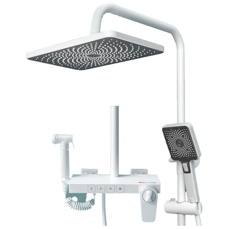 Wall Mounted Shower Combo Adjustable Spray Pattern Shower System with Thermostatic White-Gray Thermostatic Digital Display Not Included Clearhalo 'Bathroom Remodel & Bathroom Fixtures' 'Home Improvement' 'home_improvement' 'home_improvement_shower_faucets' 'Shower Faucets & Systems' 'shower_faucets' 'Showers & Bathtubs Plumbing' 'Showers & Bathtubs' 7037867