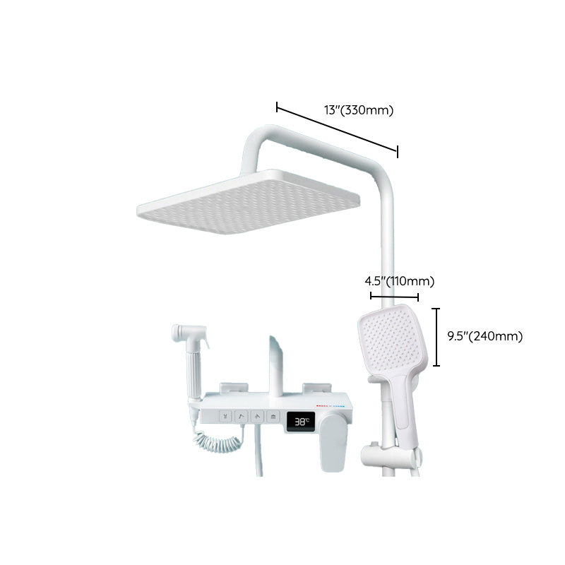 Wall Mounted Shower Combo Adjustable Spray Pattern Shower System with Thermostatic Clearhalo 'Bathroom Remodel & Bathroom Fixtures' 'Home Improvement' 'home_improvement' 'home_improvement_shower_faucets' 'Shower Faucets & Systems' 'shower_faucets' 'Showers & Bathtubs Plumbing' 'Showers & Bathtubs' 7037870