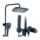 Modern Shower Faucet Brass Adjustable Spray Pattern Wall Mounted Shower Combo Black Square Clearhalo 'Bathroom Remodel & Bathroom Fixtures' 'Home Improvement' 'home_improvement' 'home_improvement_shower_faucets' 'Shower Faucets & Systems' 'shower_faucets' 'Showers & Bathtubs Plumbing' 'Showers & Bathtubs' 7037925