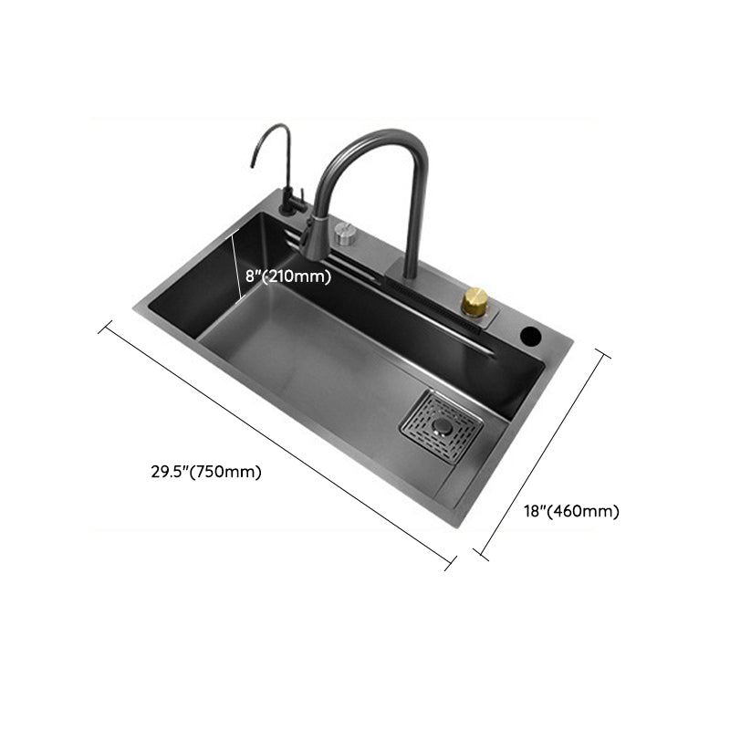 Modern Workstation Sink Stainless Steel Drop-In with Drain Strainer Kit Kitchen Sink Clearhalo 'Home Improvement' 'home_improvement' 'home_improvement_kitchen_sinks' 'Kitchen Remodel & Kitchen Fixtures' 'Kitchen Sinks & Faucet Components' 'Kitchen Sinks' 'kitchen_sinks' 7037977