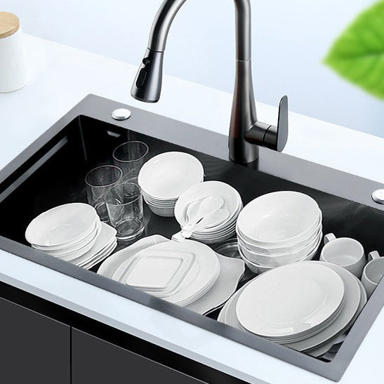 Modern Style Kitchen Sink Stainless Steel Noise-cancelling Drop-In Kitchen Sink Clearhalo 'Home Improvement' 'home_improvement' 'home_improvement_kitchen_sinks' 'Kitchen Remodel & Kitchen Fixtures' 'Kitchen Sinks & Faucet Components' 'Kitchen Sinks' 'kitchen_sinks' 7038022