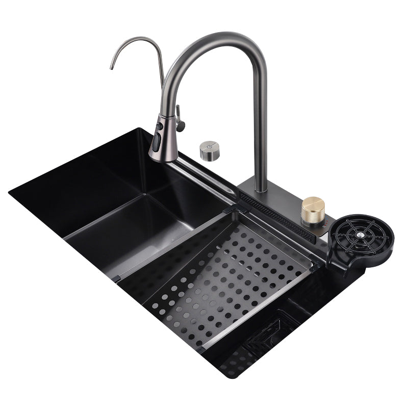 Modern Kitchen Sink Stainless Steel Noise-cancelling Drop-In Kitchen Sink with Faucet Clearhalo 'Home Improvement' 'home_improvement' 'home_improvement_kitchen_sinks' 'Kitchen Remodel & Kitchen Fixtures' 'Kitchen Sinks & Faucet Components' 'Kitchen Sinks' 'kitchen_sinks' 7038046