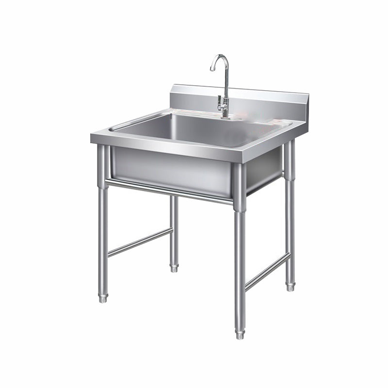 Modern Style Stainless Steel Sink with Strainer Drop-In Kitchen Sink Clearhalo 'Home Improvement' 'home_improvement' 'home_improvement_kitchen_sinks' 'Kitchen Remodel & Kitchen Fixtures' 'Kitchen Sinks & Faucet Components' 'Kitchen Sinks' 'kitchen_sinks' 7038069