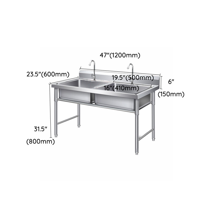 Modern Style Stainless Steel Sink with Strainer Drop-In Kitchen Sink Clearhalo 'Home Improvement' 'home_improvement' 'home_improvement_kitchen_sinks' 'Kitchen Remodel & Kitchen Fixtures' 'Kitchen Sinks & Faucet Components' 'Kitchen Sinks' 'kitchen_sinks' 7038070