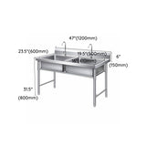 Modern Style Stainless Steel Sink with Strainer Drop-In Kitchen Sink Clearhalo 'Home Improvement' 'home_improvement' 'home_improvement_kitchen_sinks' 'Kitchen Remodel & Kitchen Fixtures' 'Kitchen Sinks & Faucet Components' 'Kitchen Sinks' 'kitchen_sinks' 7038070