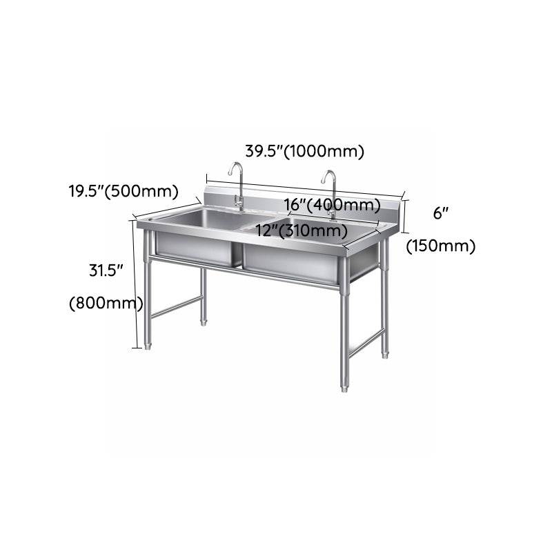 Modern Style Stainless Steel Sink with Strainer Drop-In Kitchen Sink Clearhalo 'Home Improvement' 'home_improvement' 'home_improvement_kitchen_sinks' 'Kitchen Remodel & Kitchen Fixtures' 'Kitchen Sinks & Faucet Components' 'Kitchen Sinks' 'kitchen_sinks' 7038071