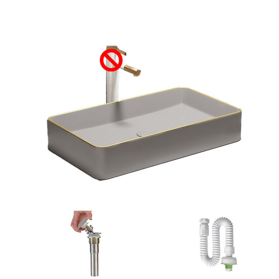Rectangular Trough Sink Modern Simple Porcelain Trough Bathroom Sink ...