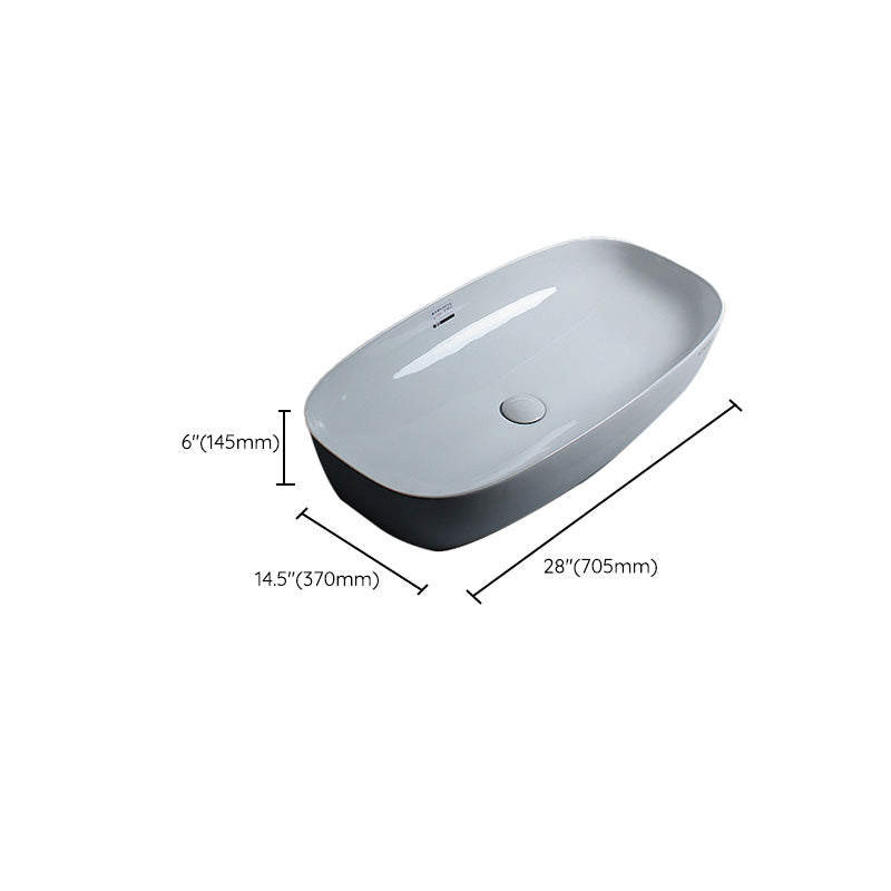 Porcelain Trough Sink Modern Simple Trough Bathroom Sink with Faucet Included Clearhalo 'Bathroom Remodel & Bathroom Fixtures' 'Bathroom Sinks & Faucet Components' 'Bathroom Sinks' 'bathroom_sink' 'Home Improvement' 'home_improvement' 'home_improvement_bathroom_sink' 7038118