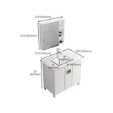 Single Sink Vanity Set White Mirror 2 Doors Freestanding Metal Frame Vanity Clearhalo 'Bathroom Remodel & Bathroom Fixtures' 'Bathroom Vanities' 'bathroom_vanities' 'Home Improvement' 'home_improvement' 'home_improvement_bathroom_vanities' 7038244