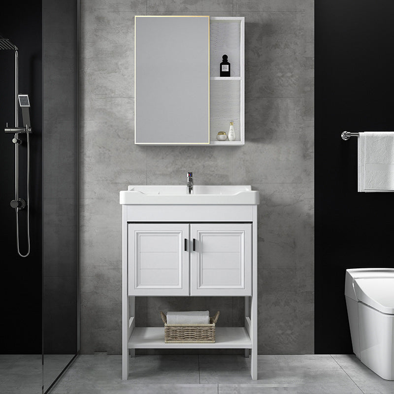 Bathroom Sink Vanity Drawers Doors Mirror Shelf Storage Vanity with Faucet Vanity & Faucet & Mirror Cabinet Clearhalo 'Bathroom Remodel & Bathroom Fixtures' 'Bathroom Vanities' 'bathroom_vanities' 'Home Improvement' 'home_improvement' 'home_improvement_bathroom_vanities' 7038397