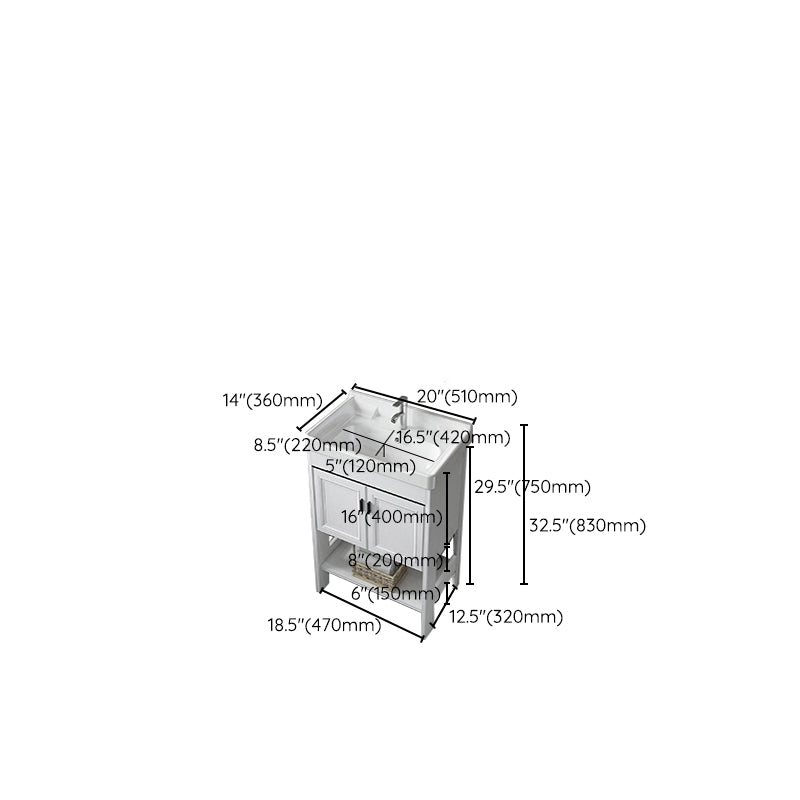 Bathroom Sink Vanity Drawers Doors Mirror Shelf Storage Vanity with Faucet Clearhalo 'Bathroom Remodel & Bathroom Fixtures' 'Bathroom Vanities' 'bathroom_vanities' 'Home Improvement' 'home_improvement' 'home_improvement_bathroom_vanities' 7038403