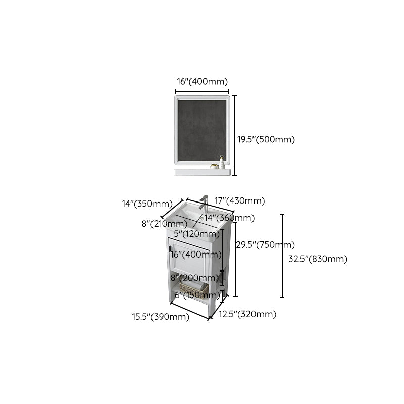 Bathroom Sink Vanity Drawers Doors Mirror Shelf Storage Vanity with Faucet Clearhalo 'Bathroom Remodel & Bathroom Fixtures' 'Bathroom Vanities' 'bathroom_vanities' 'Home Improvement' 'home_improvement' 'home_improvement_bathroom_vanities' 7038406
