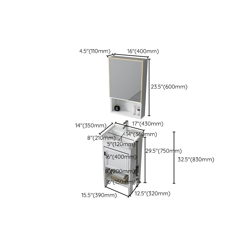 Bathroom Sink Vanity Drawers Doors Mirror Shelf Storage Vanity with Faucet Clearhalo 'Bathroom Remodel & Bathroom Fixtures' 'Bathroom Vanities' 'bathroom_vanities' 'Home Improvement' 'home_improvement' 'home_improvement_bathroom_vanities' 7038411