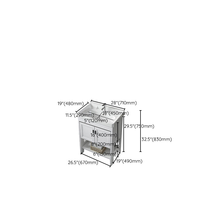 Bathroom Sink Vanity Drawers Doors Mirror Shelf Storage Vanity with Faucet Clearhalo 'Bathroom Remodel & Bathroom Fixtures' 'Bathroom Vanities' 'bathroom_vanities' 'Home Improvement' 'home_improvement' 'home_improvement_bathroom_vanities' 7038416