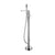Floor Mounted Bronzel Freestanding Tub Filler Single Handle Freestanding Faucet with Hose Silver Waterfall Faucet Not Included Clearhalo 'Bathroom Remodel & Bathroom Fixtures' 'Bathtub Faucets' 'bathtub_faucets' 'Home Improvement' 'home_improvement' 'home_improvement_bathtub_faucets' 7038436