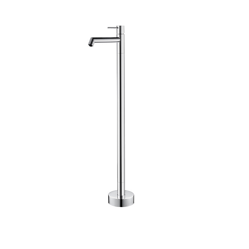 Floor Mounted Bronze Freestanding Tub Filler Single Handle Freestanding Tub Filler Trim Chrome Hand Shower Not Included Ground Clearhalo 'Bathroom Remodel & Bathroom Fixtures' 'Bathtub Faucets' 'bathtub_faucets' 'Home Improvement' 'home_improvement' 'home_improvement_bathtub_faucets' 7038444