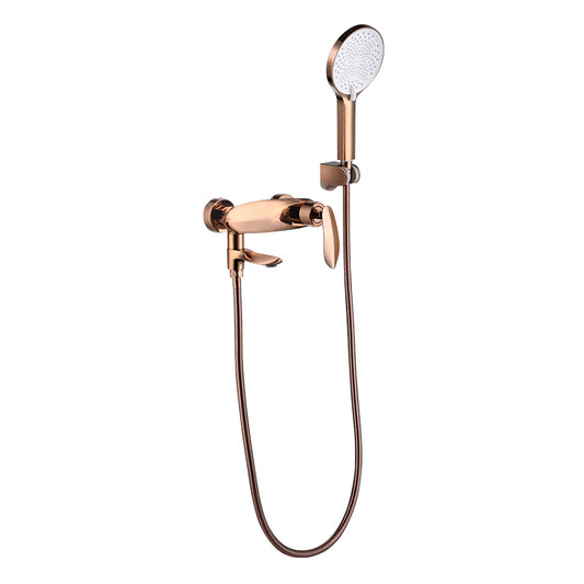 Wall Mounted Modern Round Metal Shower Brass Shower Head Shower Faucet Clearhalo 'Bathroom Remodel & Bathroom Fixtures' 'Bathtub Faucets' 'bathtub_faucets' 'Home Improvement' 'home_improvement' 'home_improvement_bathtub_faucets' 7038472