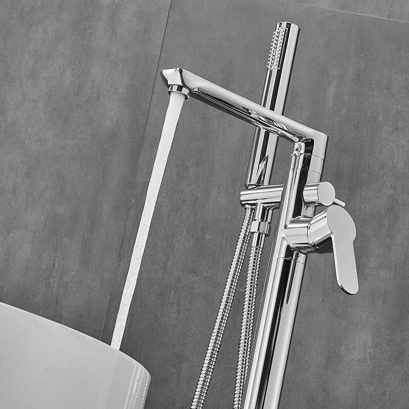 Modern Floor Mounted Freestanding Tub Filler Bronze Swivel Freestanding Faucet Clearhalo 'Bathroom Remodel & Bathroom Fixtures' 'Bathtub Faucets' 'bathtub_faucets' 'Home Improvement' 'home_improvement' 'home_improvement_bathtub_faucets' 7038496