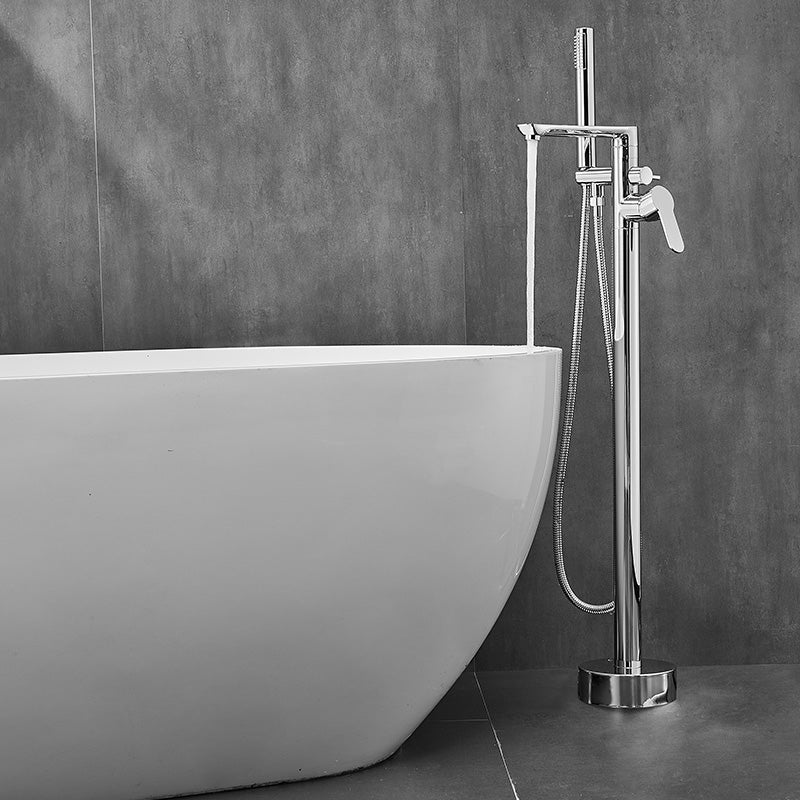 Modern Floor Mounted Freestanding Tub Filler Bronze Swivel Freestanding Faucet Clearhalo 'Bathroom Remodel & Bathroom Fixtures' 'Bathtub Faucets' 'bathtub_faucets' 'Home Improvement' 'home_improvement' 'home_improvement_bathtub_faucets' 7038500