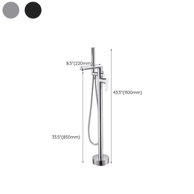 Modern Floor Mounted Freestanding Tub Filler Bronze Swivel Freestanding Faucet Clearhalo 'Bathroom Remodel & Bathroom Fixtures' 'Bathtub Faucets' 'bathtub_faucets' 'Home Improvement' 'home_improvement' 'home_improvement_bathtub_faucets' 7038503