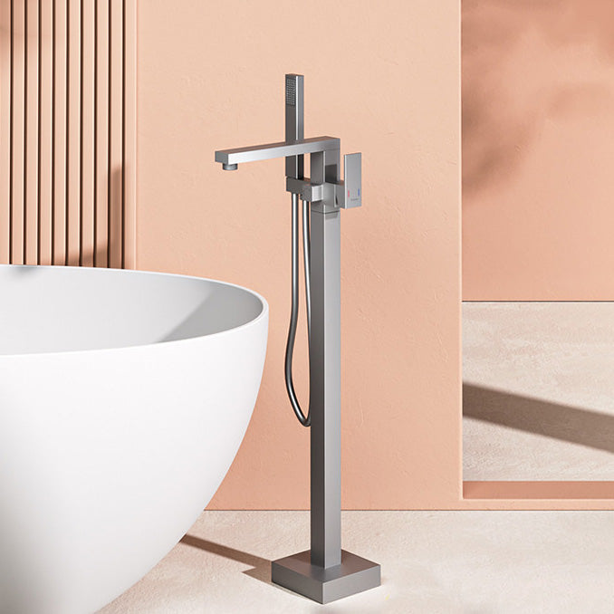 Modern High Arc Bathtub Faucet Metal Single Handle Tub Faucet Trim Clearhalo 'Bathroom Remodel & Bathroom Fixtures' 'Bathtub Faucets' 'bathtub_faucets' 'Home Improvement' 'home_improvement' 'home_improvement_bathtub_faucets' 7038536