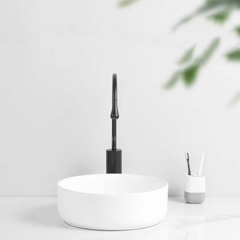 Modern Round Wash Stand Ceramic Table Installation Bathroom Sink Clearhalo 'Bathroom Remodel & Bathroom Fixtures' 'Bathroom Sinks & Faucet Components' 'Bathroom Sinks' 'bathroom_sink' 'Home Improvement' 'home_improvement' 'home_improvement_bathroom_sink' 7038553