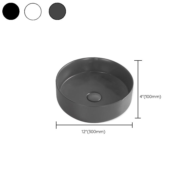 Modern Round Wash Stand Ceramic Table Installation Bathroom Sink Clearhalo 'Bathroom Remodel & Bathroom Fixtures' 'Bathroom Sinks & Faucet Components' 'Bathroom Sinks' 'bathroom_sink' 'Home Improvement' 'home_improvement' 'home_improvement_bathroom_sink' 7038570