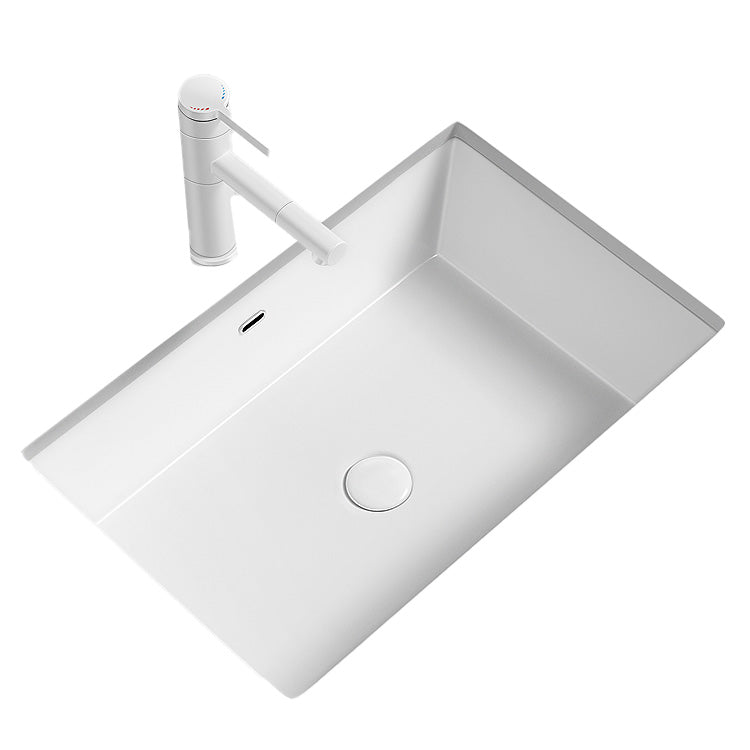 Modern Undermount Vanity Sink Porcelain with Faucet and Overflow Basin Sink Clearhalo 'Bathroom Remodel & Bathroom Fixtures' 'Bathroom Sinks & Faucet Components' 'Bathroom Sinks' 'bathroom_sink' 'Home Improvement' 'home_improvement' 'home_improvement_bathroom_sink' 7038671