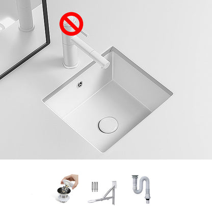 Modern Undermount Vanity Sink Porcelain with Faucet and Overflow Basin Sink 14"L x 13"W x 6"H Sink Clearhalo 'Bathroom Remodel & Bathroom Fixtures' 'Bathroom Sinks & Faucet Components' 'Bathroom Sinks' 'bathroom_sink' 'Home Improvement' 'home_improvement' 'home_improvement_bathroom_sink' 7038678